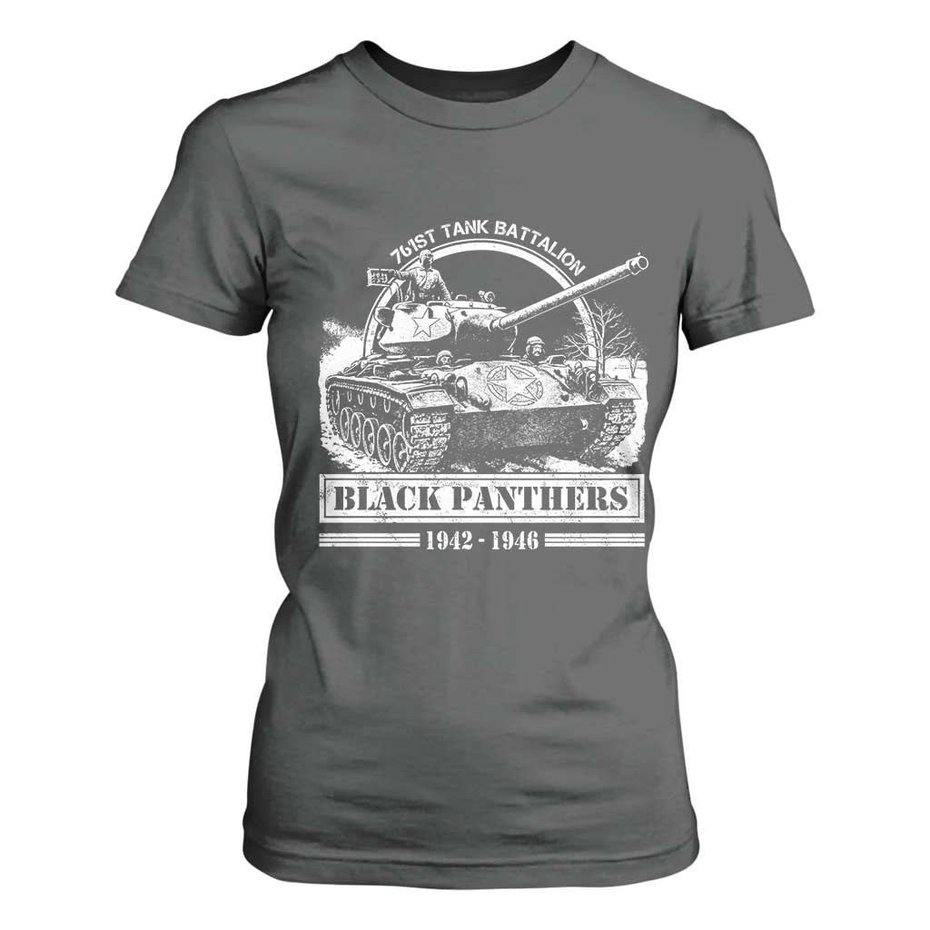 Black Panthers 761st Tank Battalion T Shirt For Women WW2 Heroes Black History Month