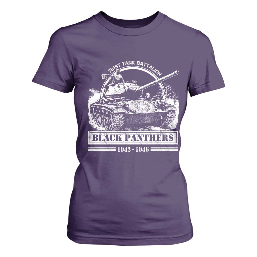 Black Panthers 761st Tank Battalion T Shirt For Women WW2 Heroes Black History Month