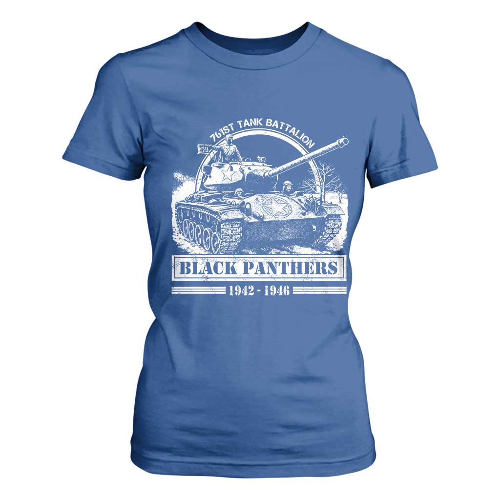 Black Panthers 761st Tank Battalion T Shirt For Women WW2 Heroes Black History Month