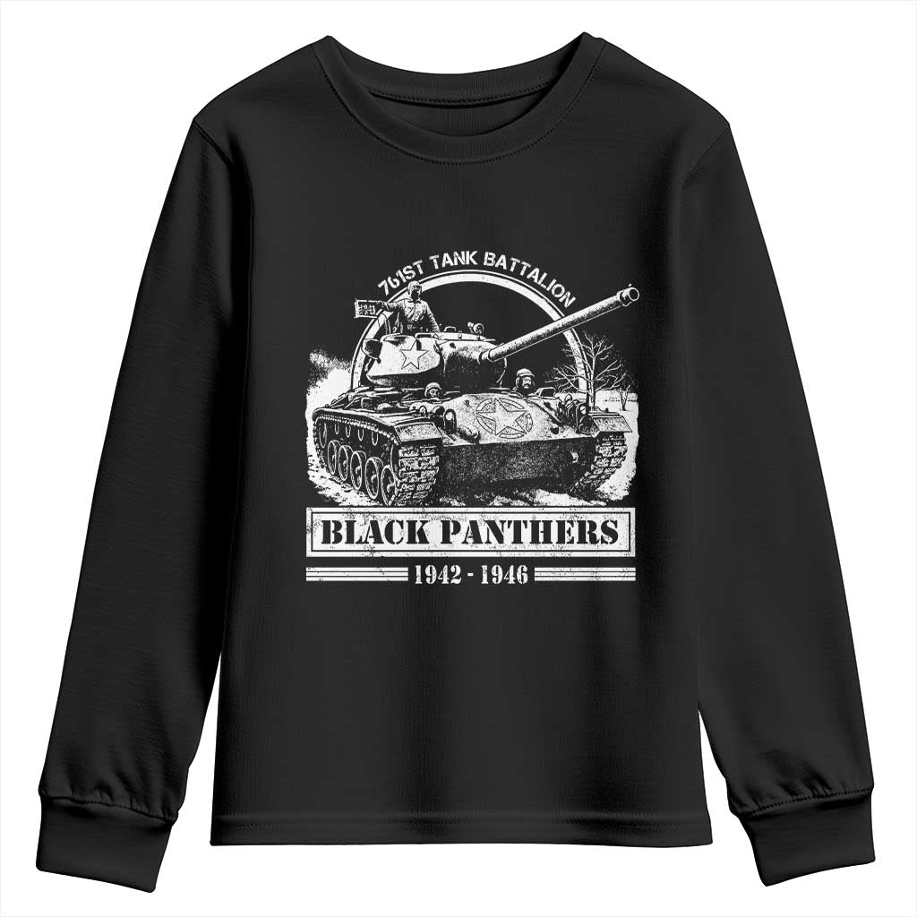 Black Panthers 761st Tank Battalion Youth Sweatshirt WW2 Heroes Black History Month