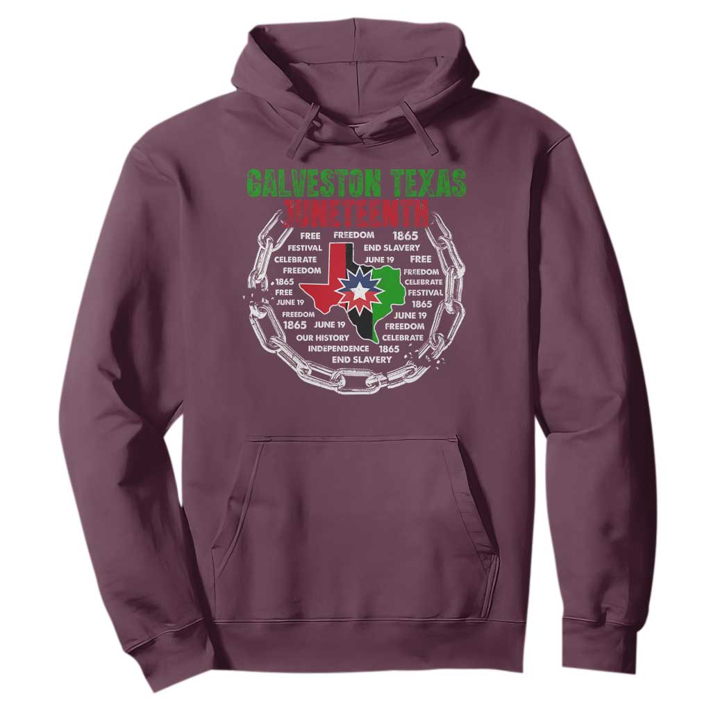 Juneteenth Galveston Texas Hoodie Break The Chain Freedom Since 1865