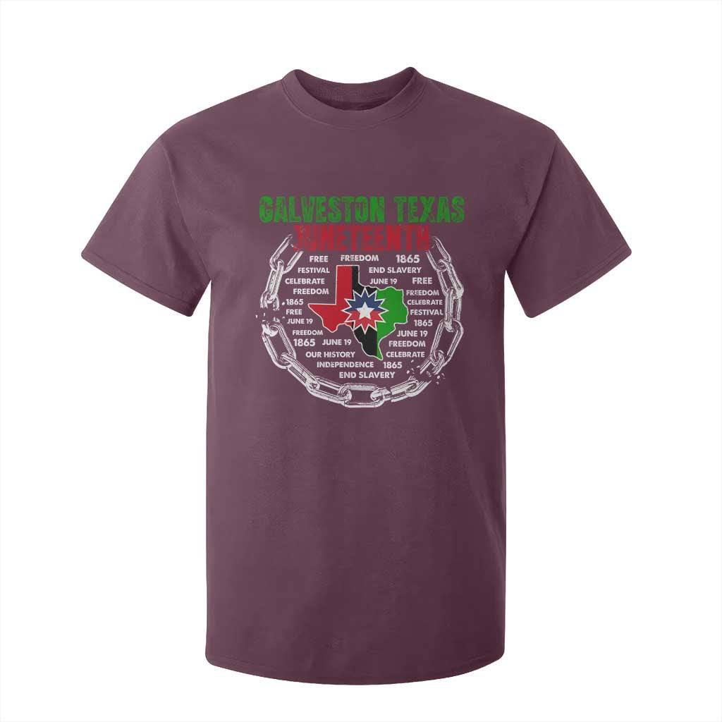 Juneteenth Galveston Texas T Shirt For Kid Break The Chain Freedom Since 1865