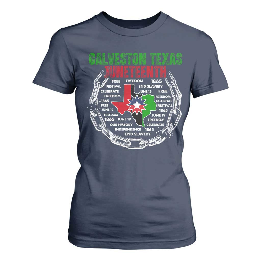 Juneteenth Galveston Texas T Shirt For Women Break The Chain Freedom Since 1865