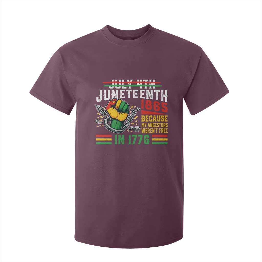 Juneteenth 1865 Because My Ancestors Weren't Free In 1776 T Shirt For Kid Break The Chains