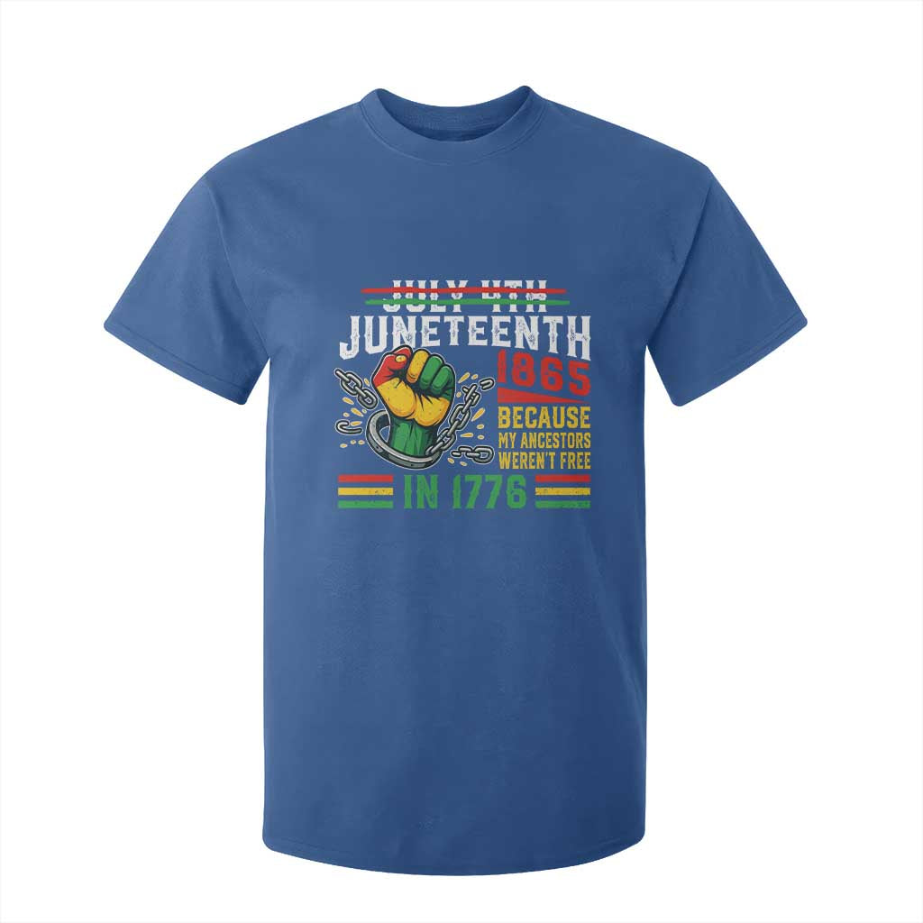 Juneteenth 1865 Because My Ancestors Weren't Free In 1776 T Shirt For Kid Break The Chains
