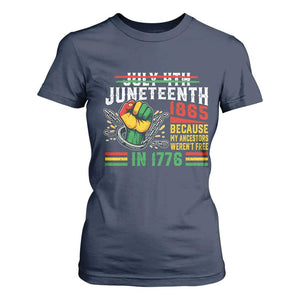 Juneteenth 1865 Because My Ancestors Weren't Free In 1776 T Shirt For Women Break The Chains