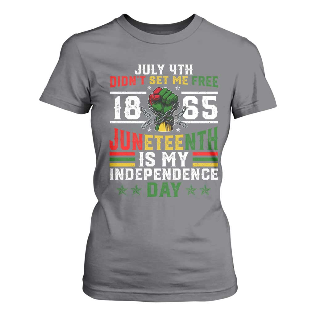 July 4th Didn't Set Me Free 1865 Juneteenth Is My Independence Day T Shirt For Women