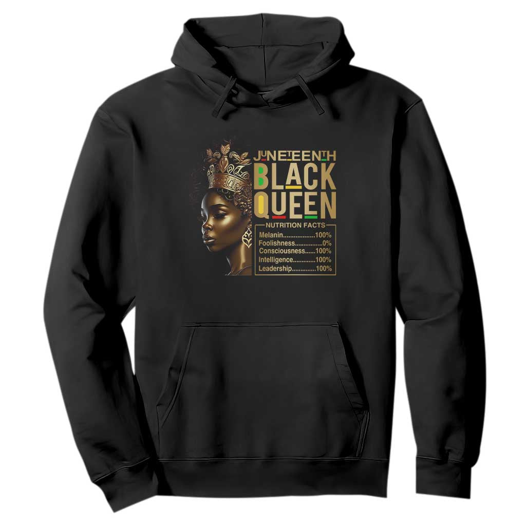 Juneteenth Black Queen Nutritional Facts Hoodie Afro Melanin Queen