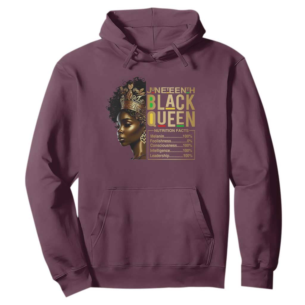 Juneteenth Black Queen Nutritional Facts Hoodie Afro Melanin Queen