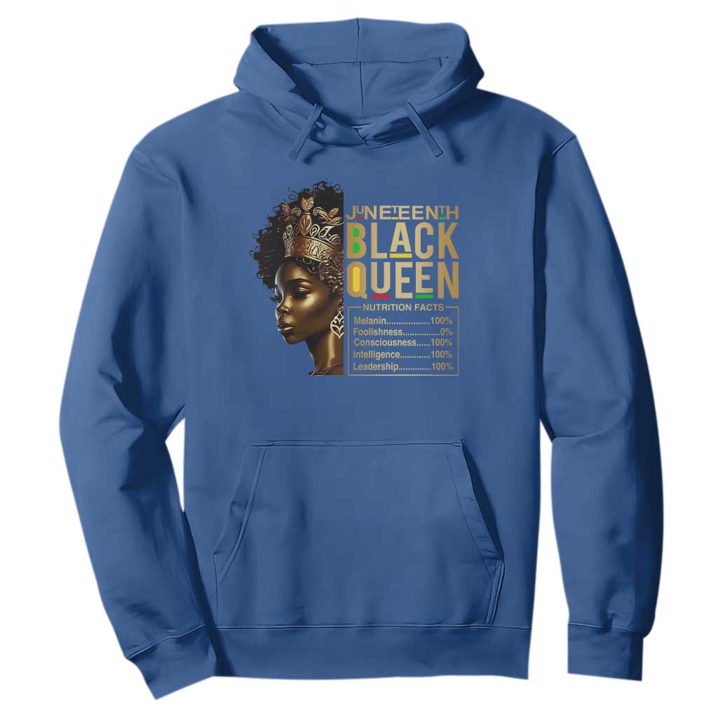 Juneteenth Black Queen Nutritional Facts Hoodie Afro Melanin Queen