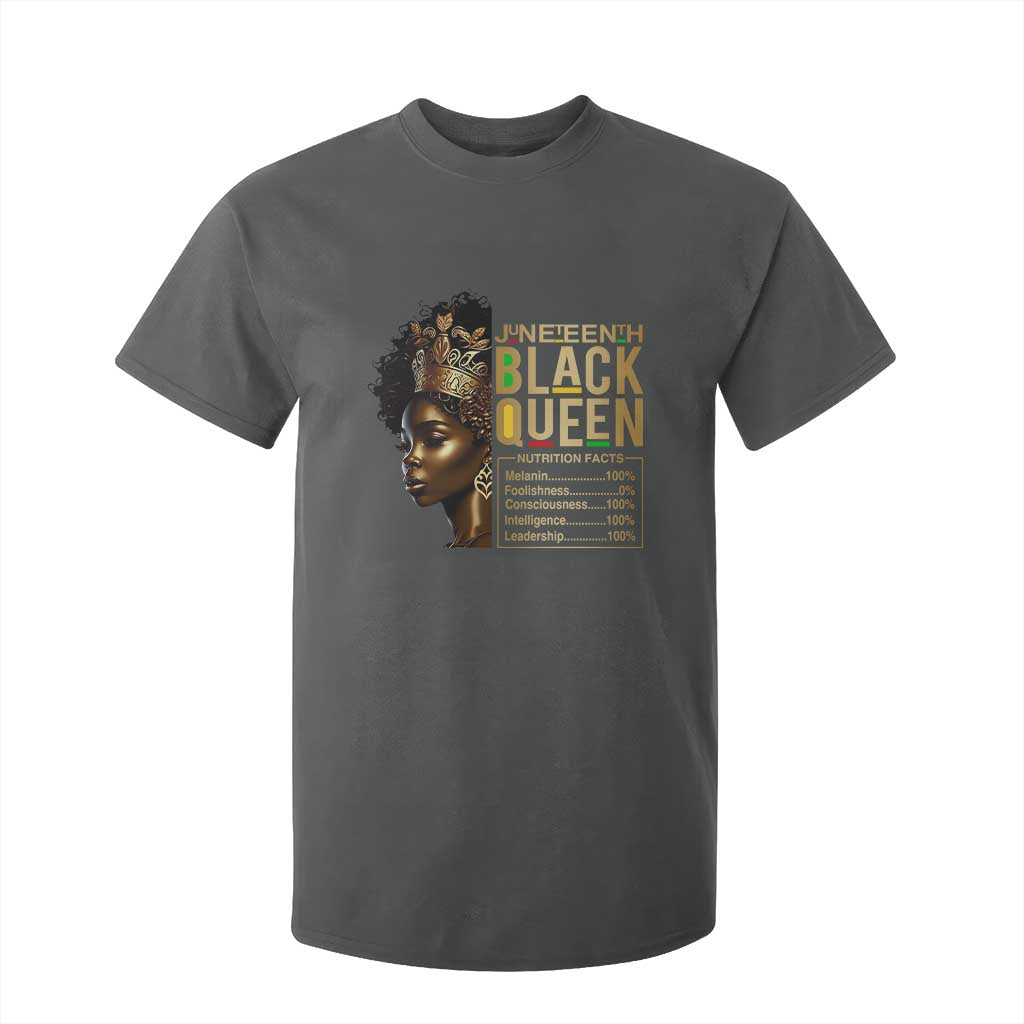 Juneteenth Black Queen Nutritional Facts T Shirt For Kid Afro Melanin Queen