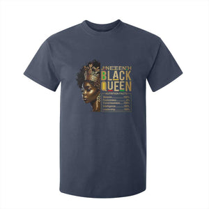 Juneteenth Black Queen Nutritional Facts T Shirt For Kid Afro Melanin Queen