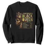Juneteenth Black Queen Nutritional Facts Sweatshirt Afro Melanin Queen