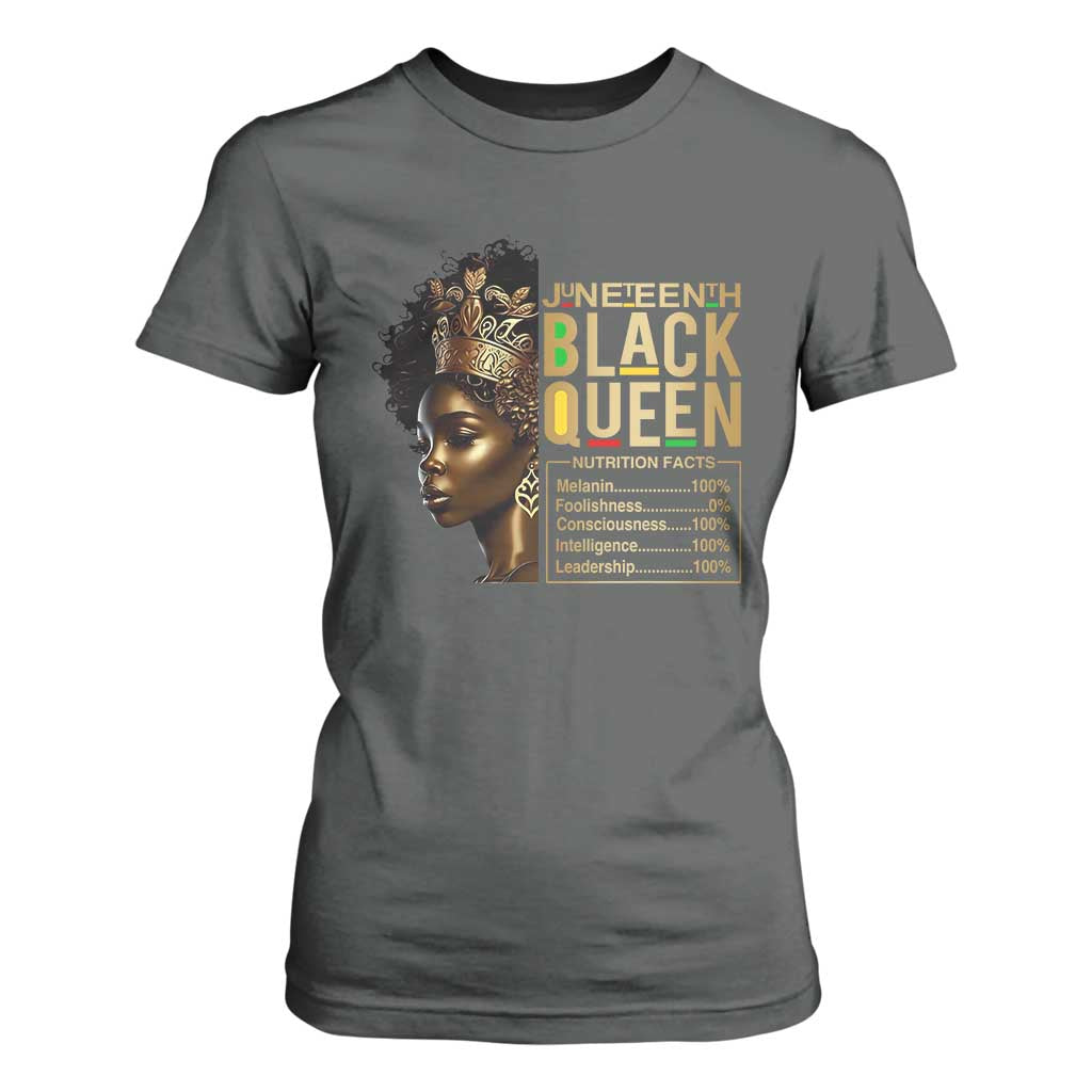 Juneteenth Black Queen Nutritional Facts T Shirt For Women Afro Melanin Queen
