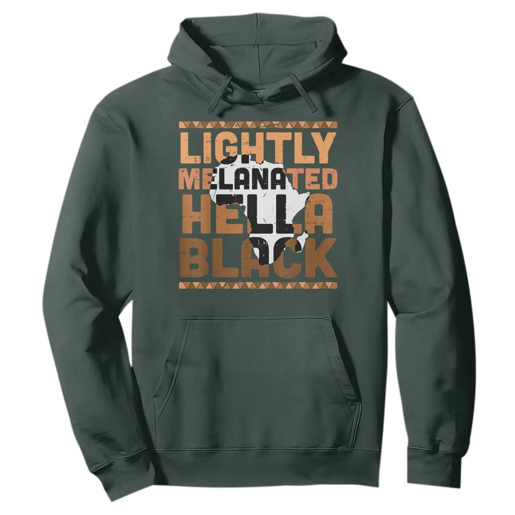 Lightly Melanated Hella Black Hoodie Melanin African Pride Map Black History