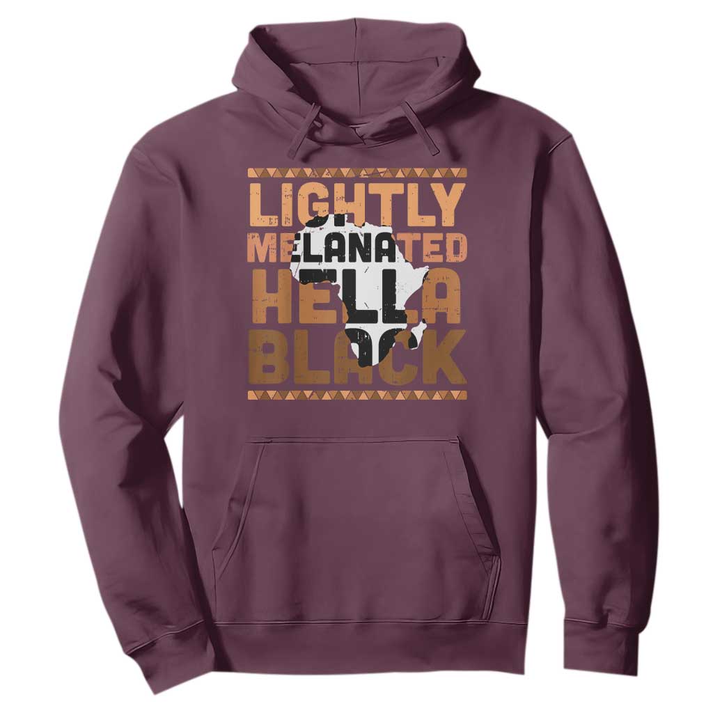 Lightly Melanated Hella Black Hoodie Melanin African Pride Map Black History