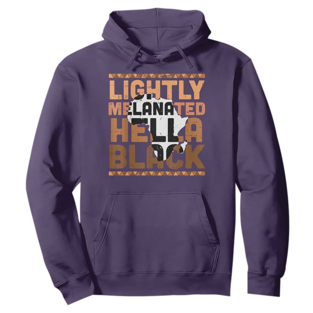 Lightly Melanated Hella Black Hoodie Melanin African Pride Map Black History