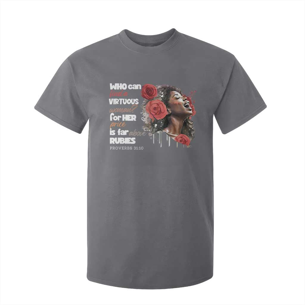Christian African American T Shirt For Kid Who Can Find A Virtuous Woman