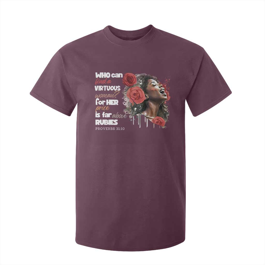 Christian African American T Shirt For Kid Who Can Find A Virtuous Woman