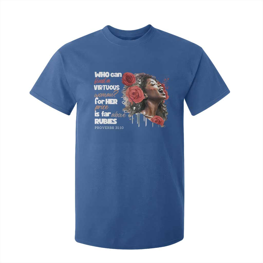 Christian African American T Shirt For Kid Who Can Find A Virtuous Woman