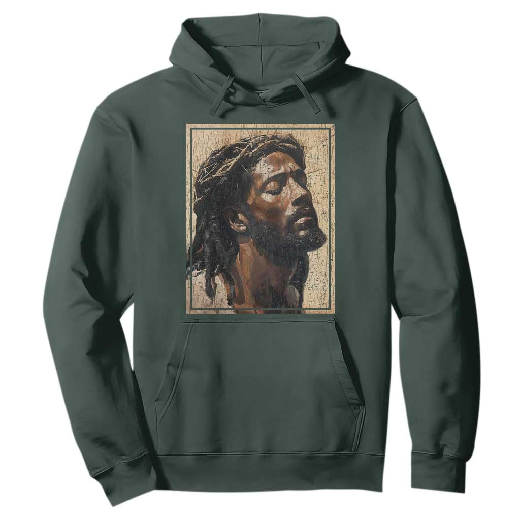 Religious Black Jesus With Crown Of Thorns Hoodie