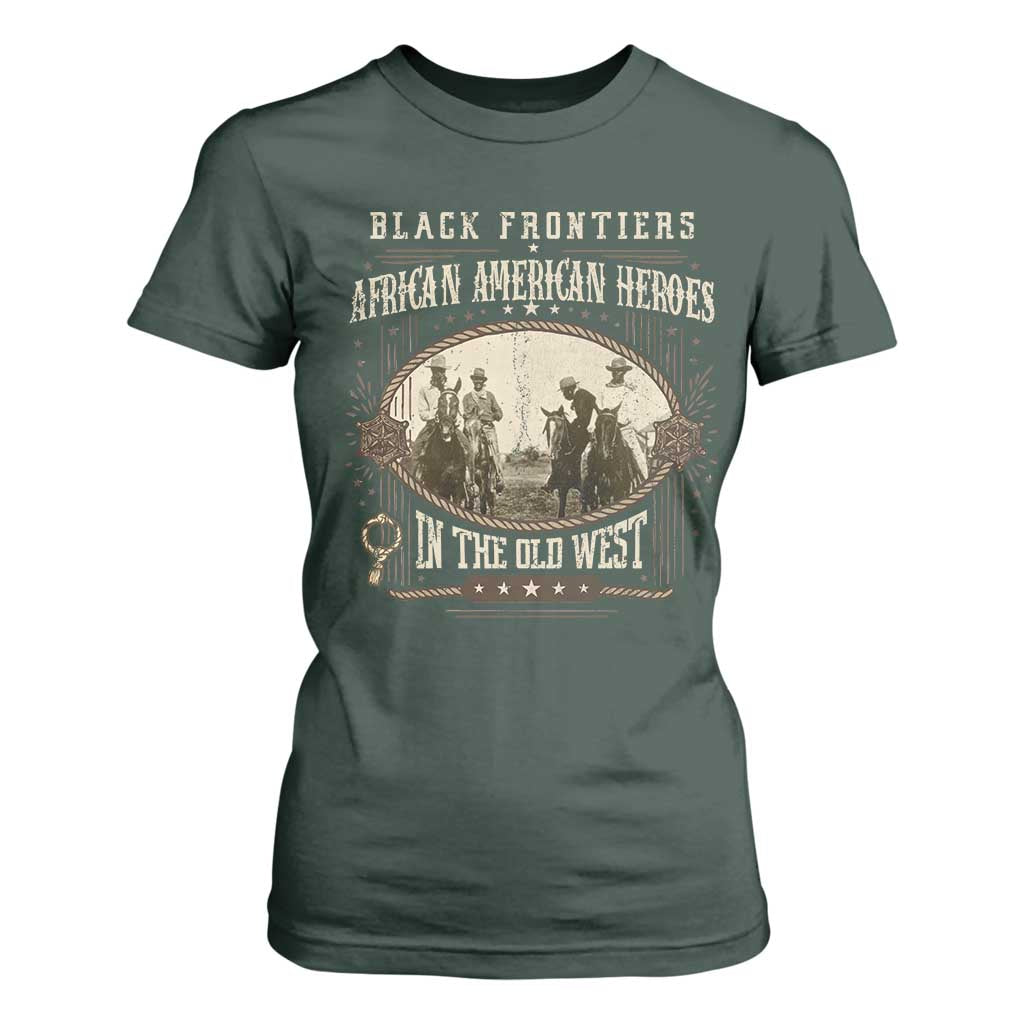 African American Cowboy T Shirt For Women Black Frontiers African American Heroes In The Old West - African Pride