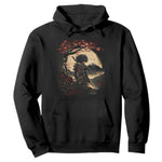 Funny African America Samurai Hoodie Japanese Art Black Warrior Sakura