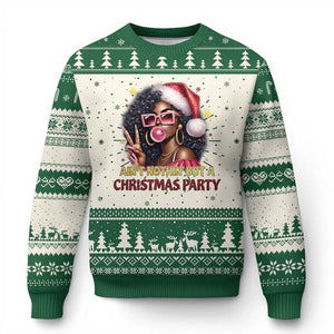 Funny Ain't Nothin' But A Xmas Party Ugly Christmas Sweater African American Christmas Black Melanin Santa Girl