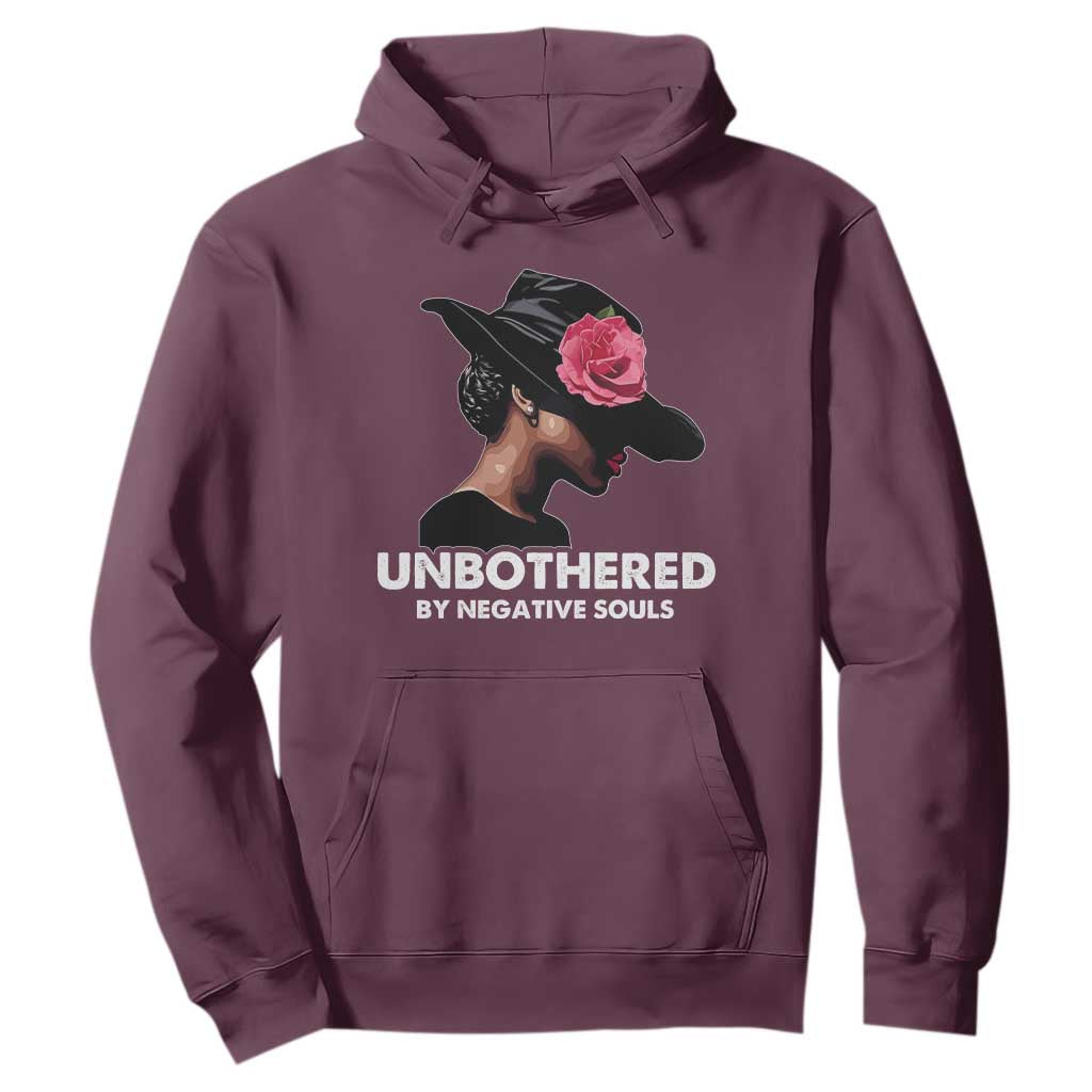 Funny African American Hoodie Unbothered By Negative Souls Afro Girl