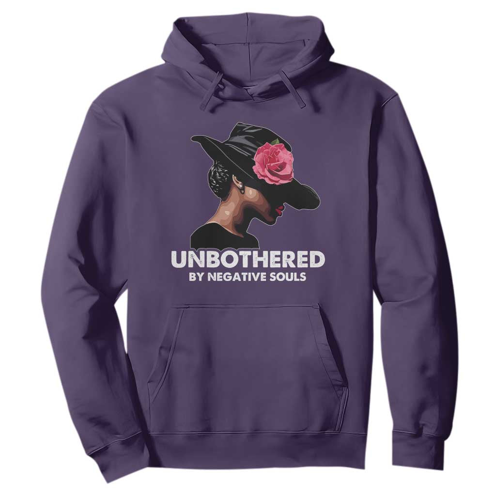 Funny African American Hoodie Unbothered By Negative Souls Afro Girl