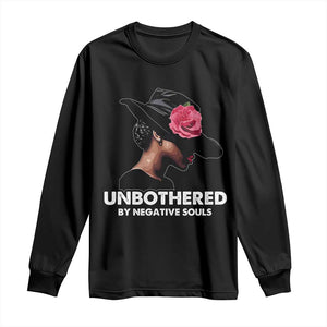 Funny African American Long Sleeve Shirt Unbothered By Negative Souls Afro Girl