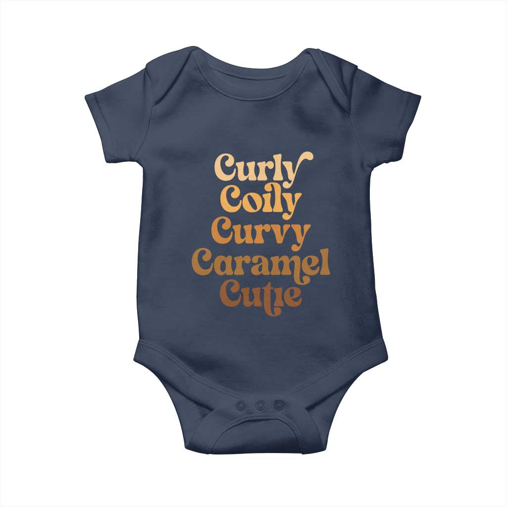 Afro Melanin Black Hair Baby Onesie Curly Coily Curvy Caramel Cutie