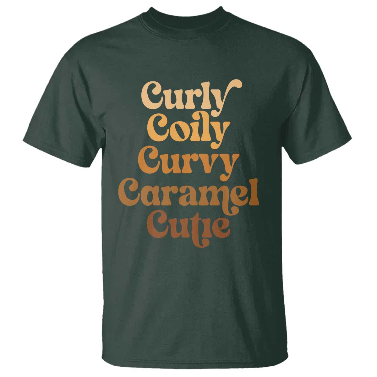 Afro Melanin Black Hair T Shirt Curly Coily Curvy Caramel Cutie