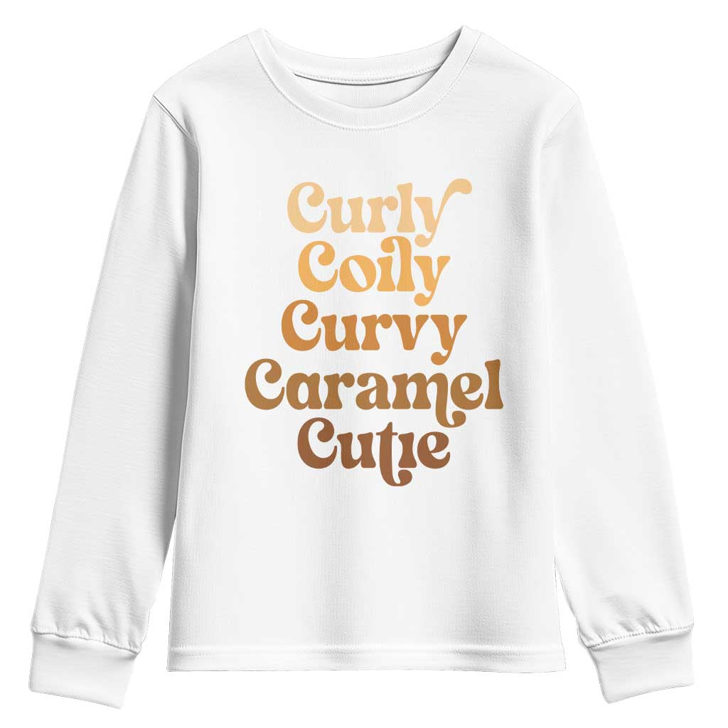 Afro Melanin Black Hair Youth Sweatshirt Curly Coily Curvy Caramel Cutie