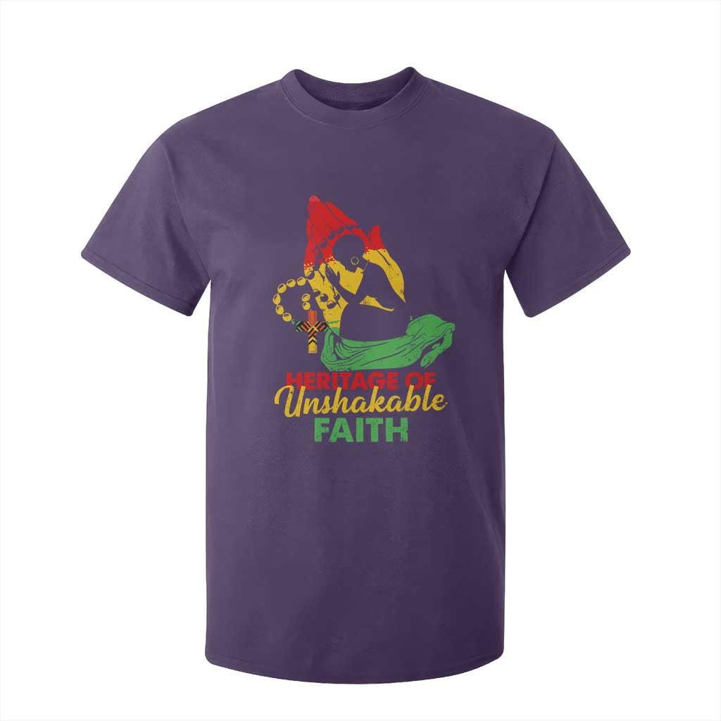 Christian African American T Shirt For Kid Heritage Of Unshakable Faith Black History Month