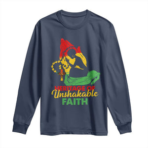 Christian African American Long Sleeve Shirt Heritage Of Unshakable Faith Black History Month
