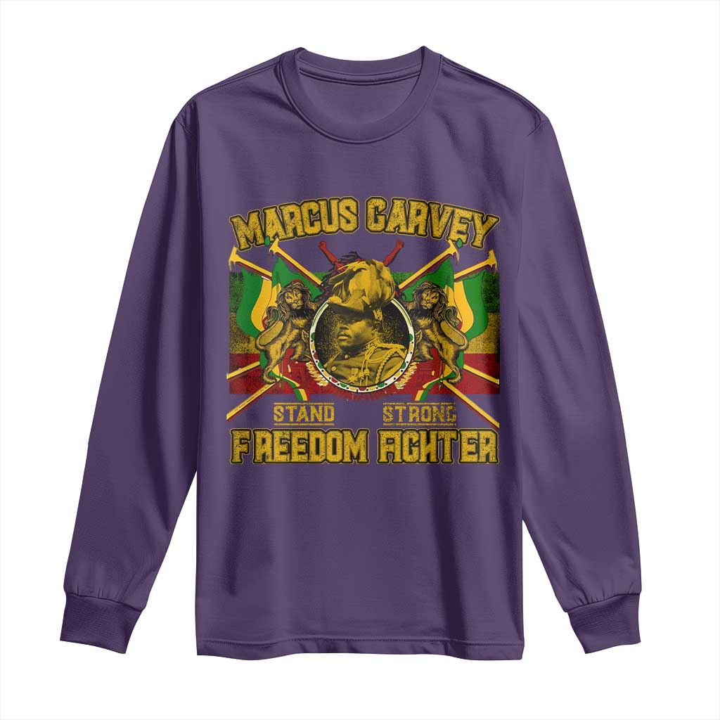 Marcus Garvey Long Sleeve Shirt Stand Strong Freedom Fighter Black History