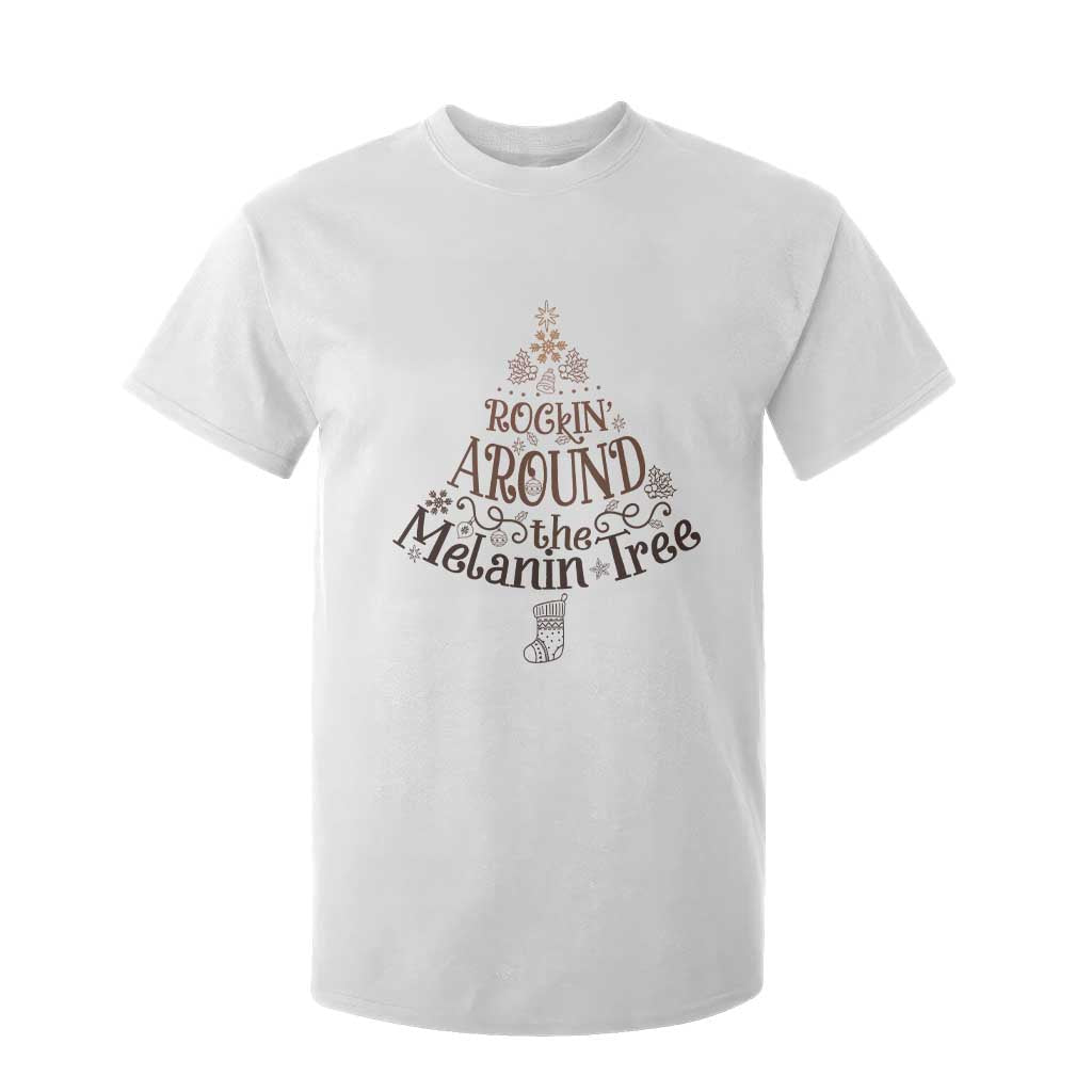 African American Christmas T Shirt For Kid Rockin' Around The Melanin Xmas Tree