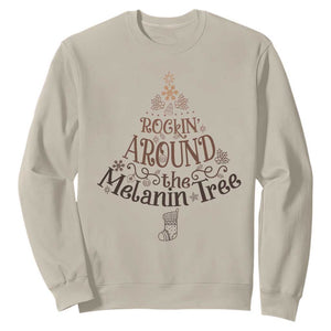African American Christmas Sweatshirt Rockin' Around The Melanin Xmas Tree