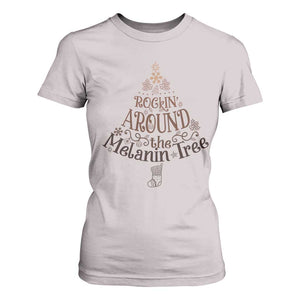 African American Christmas T Shirt For Women Rockin' Around The Melanin Xmas Tree