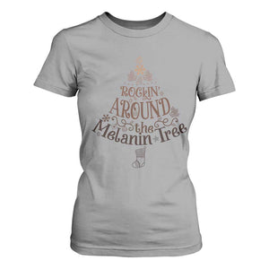 African American Christmas T Shirt For Women Rockin' Around The Melanin Xmas Tree