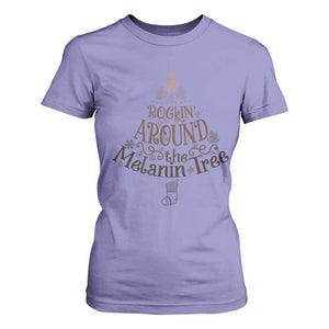 African American Christmas T Shirt For Women Rockin' Around The Melanin Xmas Tree