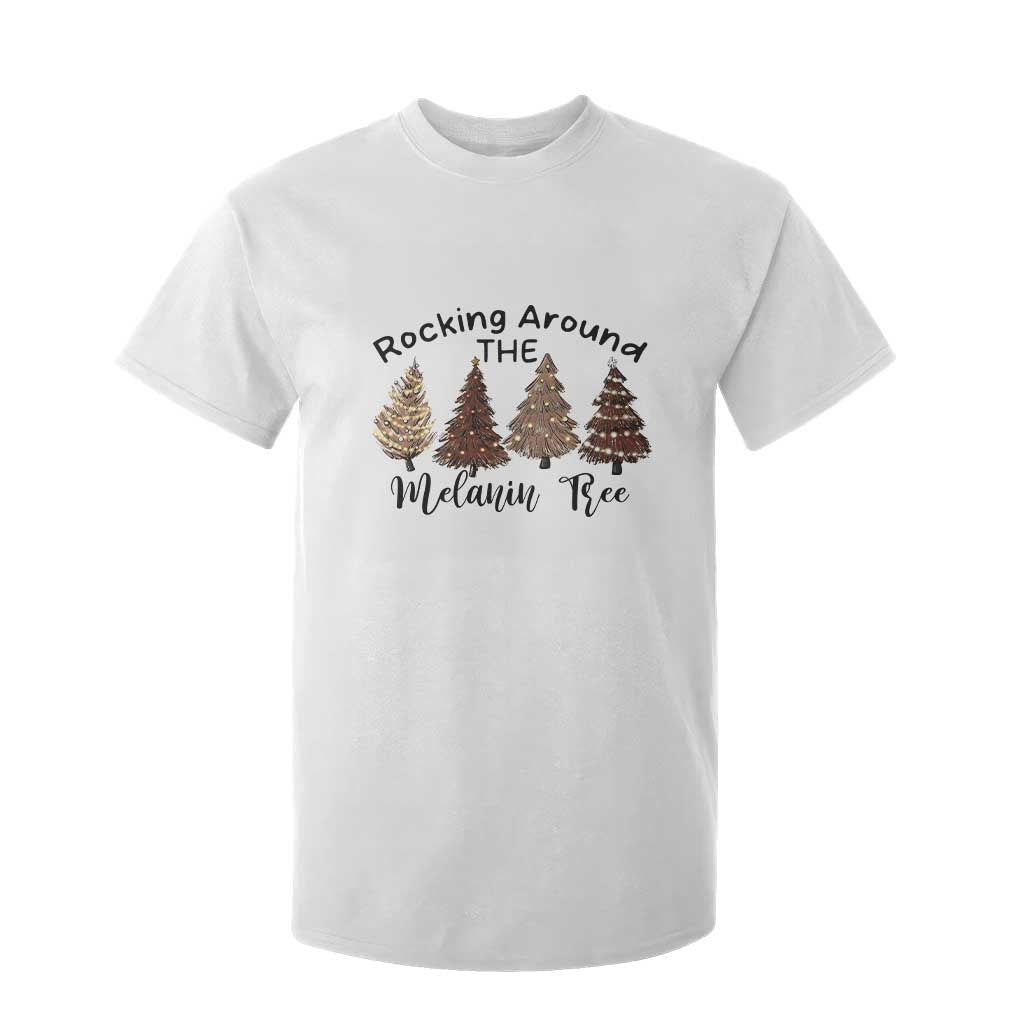 African American Christmas T Shirt For Kid Rocking Around The Melanin Xmas Tree