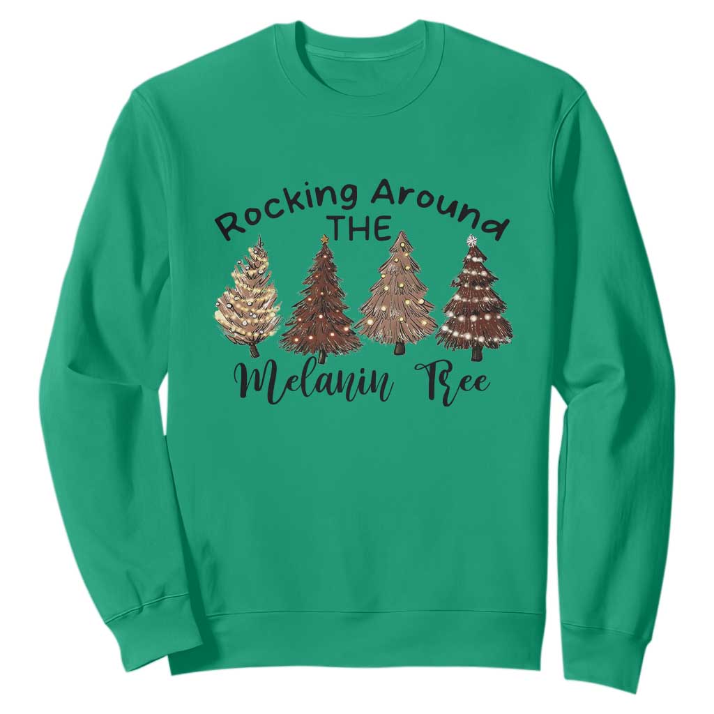 African American Christmas Sweatshirt Rocking Around The Melanin Xmas Tree
