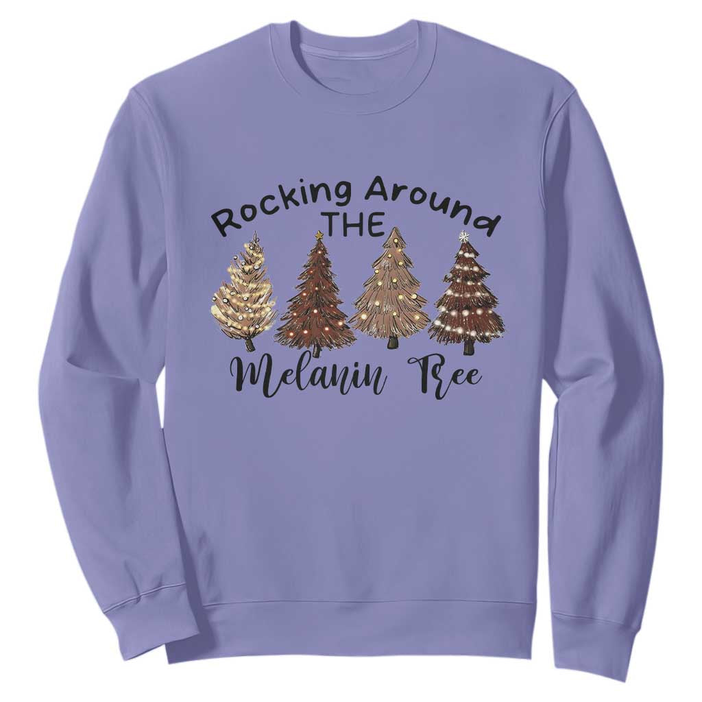 African American Christmas Sweatshirt Rocking Around The Melanin Xmas Tree