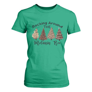 African American Christmas T Shirt For Women Rocking Around The Melanin Xmas Tree