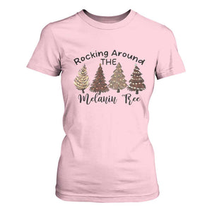 African American Christmas T Shirt For Women Rocking Around The Melanin Xmas Tree