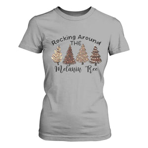 African American Christmas T Shirt For Women Rocking Around The Melanin Xmas Tree