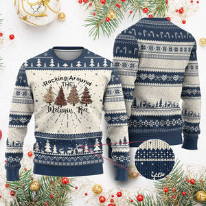 Xmas African American Ugly Christmas Sweater Rocking Around The Melanin Tree Xmas Tree