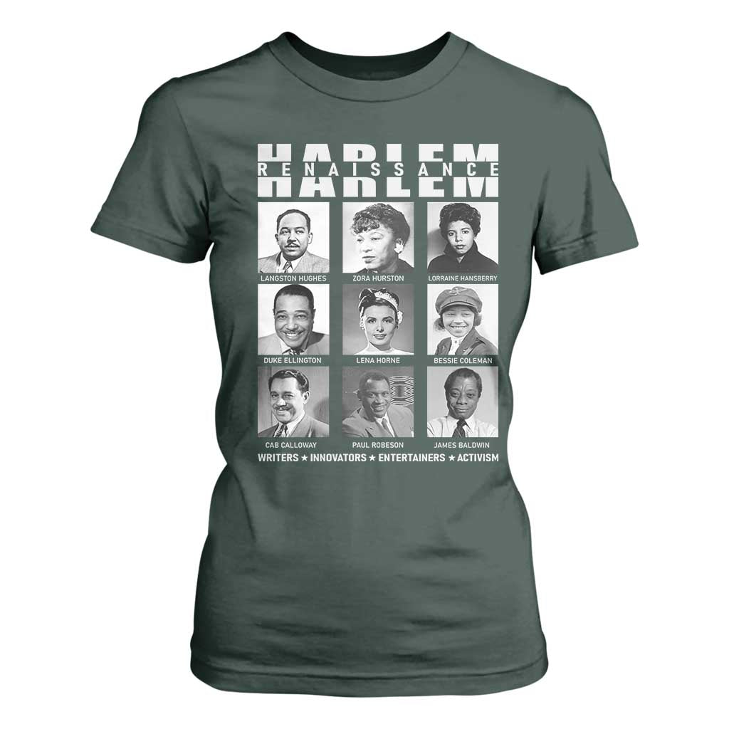 Harlem Renaissance T Shirt For Women Black Writers Innovators Entertainers Activism Black History Month